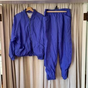 Vintage Aviayo Aviat‎ Sportif Track Suit Set XL Purplel Nylon 90s France